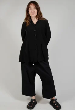 Flared Hem Tailored Jacket in Black