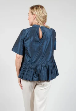 Flared Shape Shirt in Navy