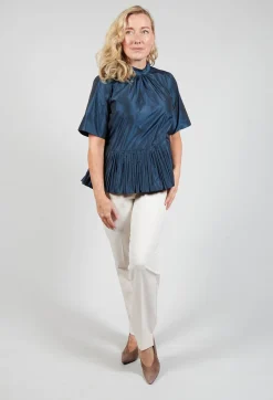 Flared Shape Shirt in Navy