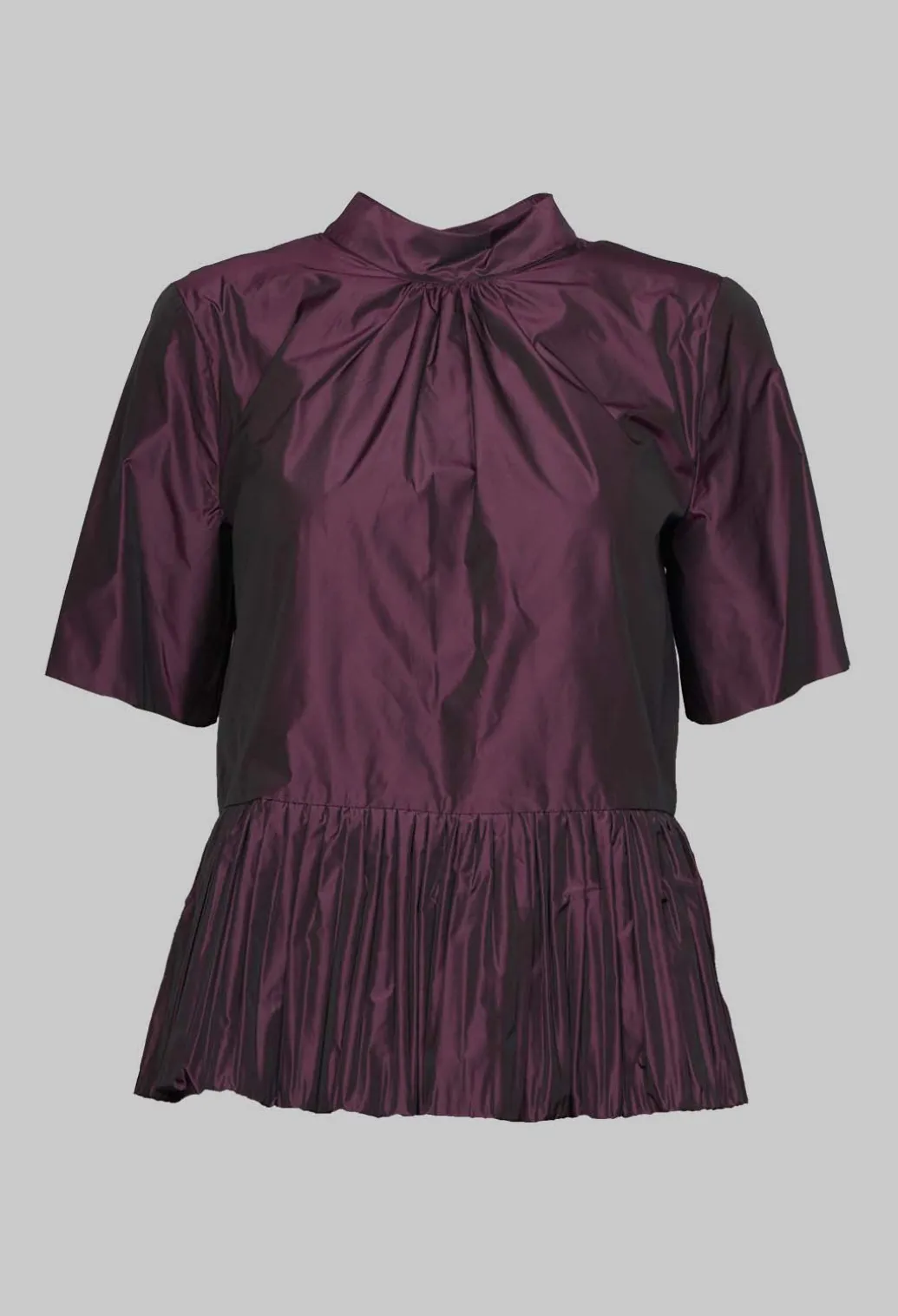 Flared Shape Shirt with Short Sleeves in Purple