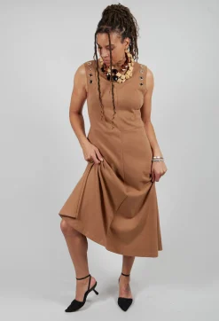 Fleece Midaxi Dress in Camel