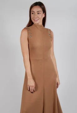 Fleece Midaxi Dress in Camel