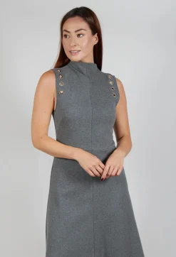 Fleece Midaxi Dress in Grey