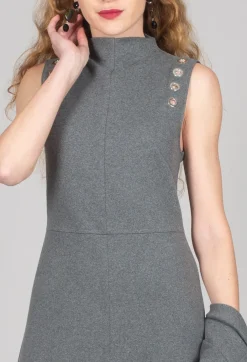 Fleece Midaxi Dress in Grey