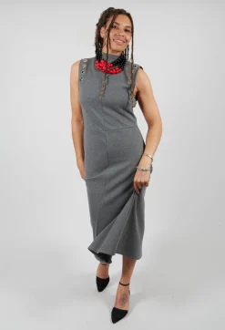Fleece Midaxi Dress in Grey