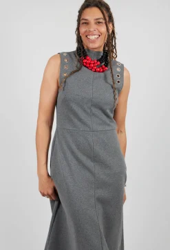 Fleece Midaxi Dress in Grey