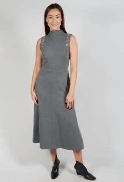 Fleece Midaxi Dress in Grey