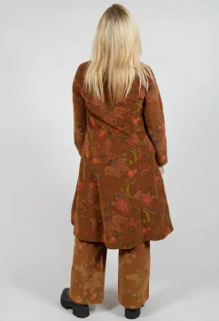 Floral Cord Shirt Dress in Tabacco