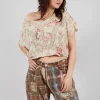 Floral Dejah Cropped Blouse in None
