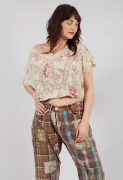 Floral Dejah Cropped Blouse in None