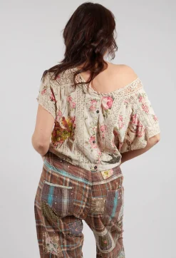 Floral Dejah Cropped Blouse in None