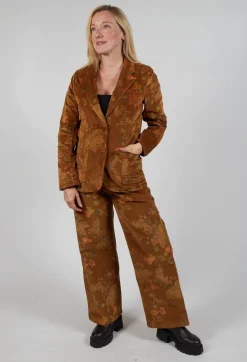 Floral Velvet Blazer in Tabacco
