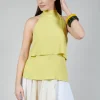 Flounce Top in Apple Green