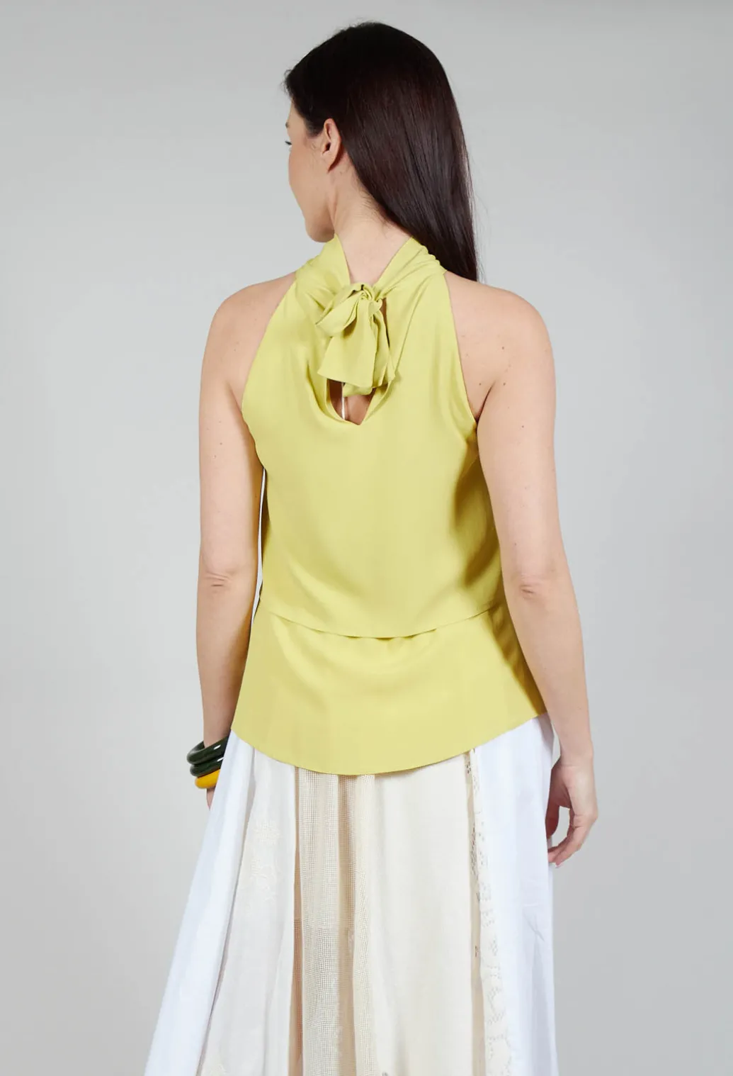 Flounce Top in Apple Green