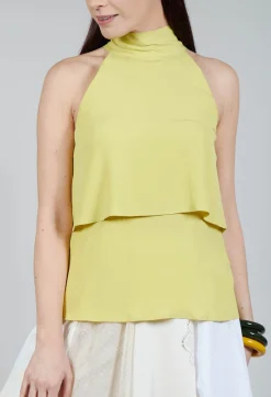 Flounce Top in Apple Green