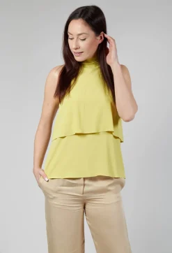Flounce Top in Apple Green