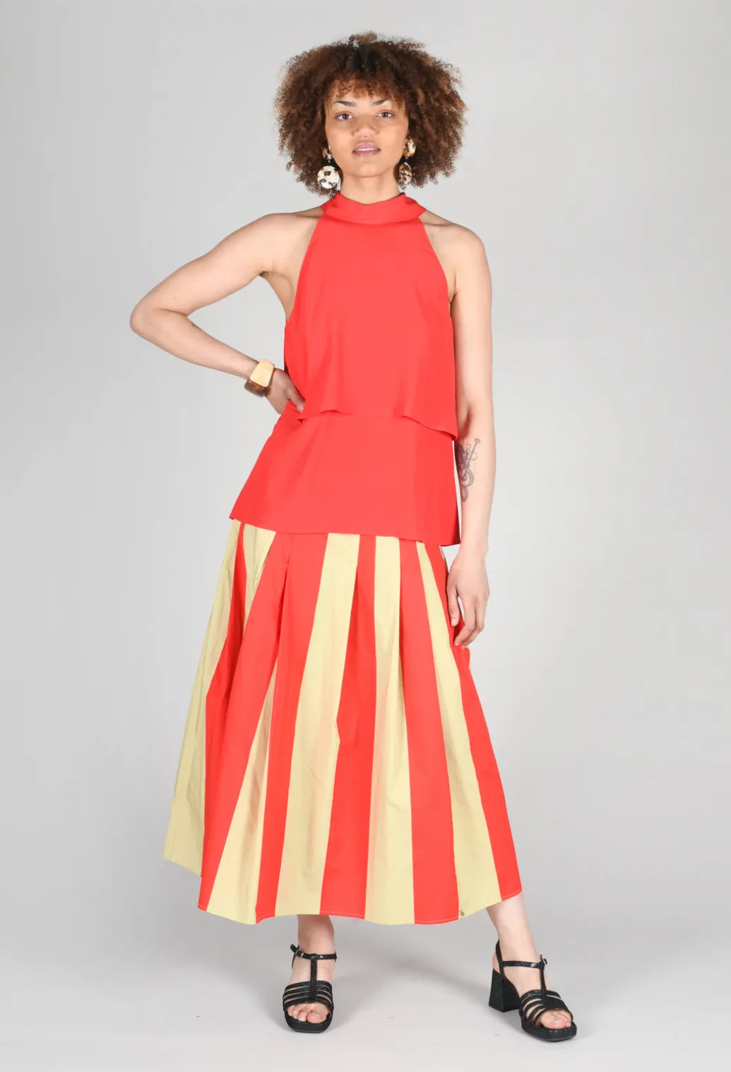 Flounce Top in Red