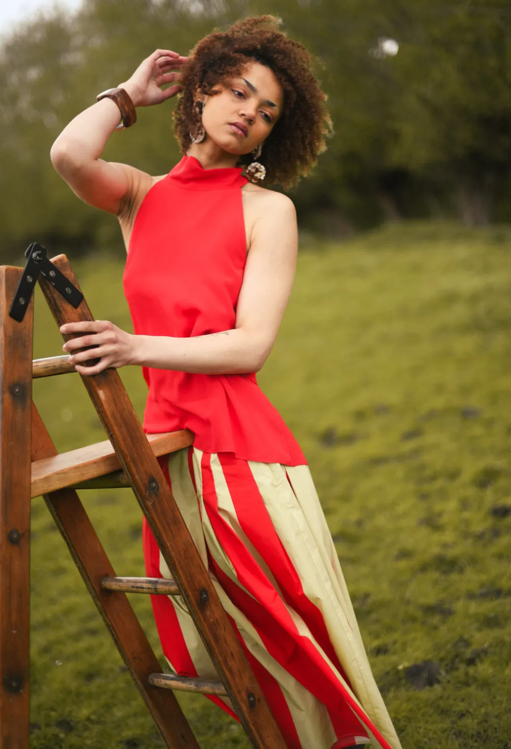Flounce Top in Red