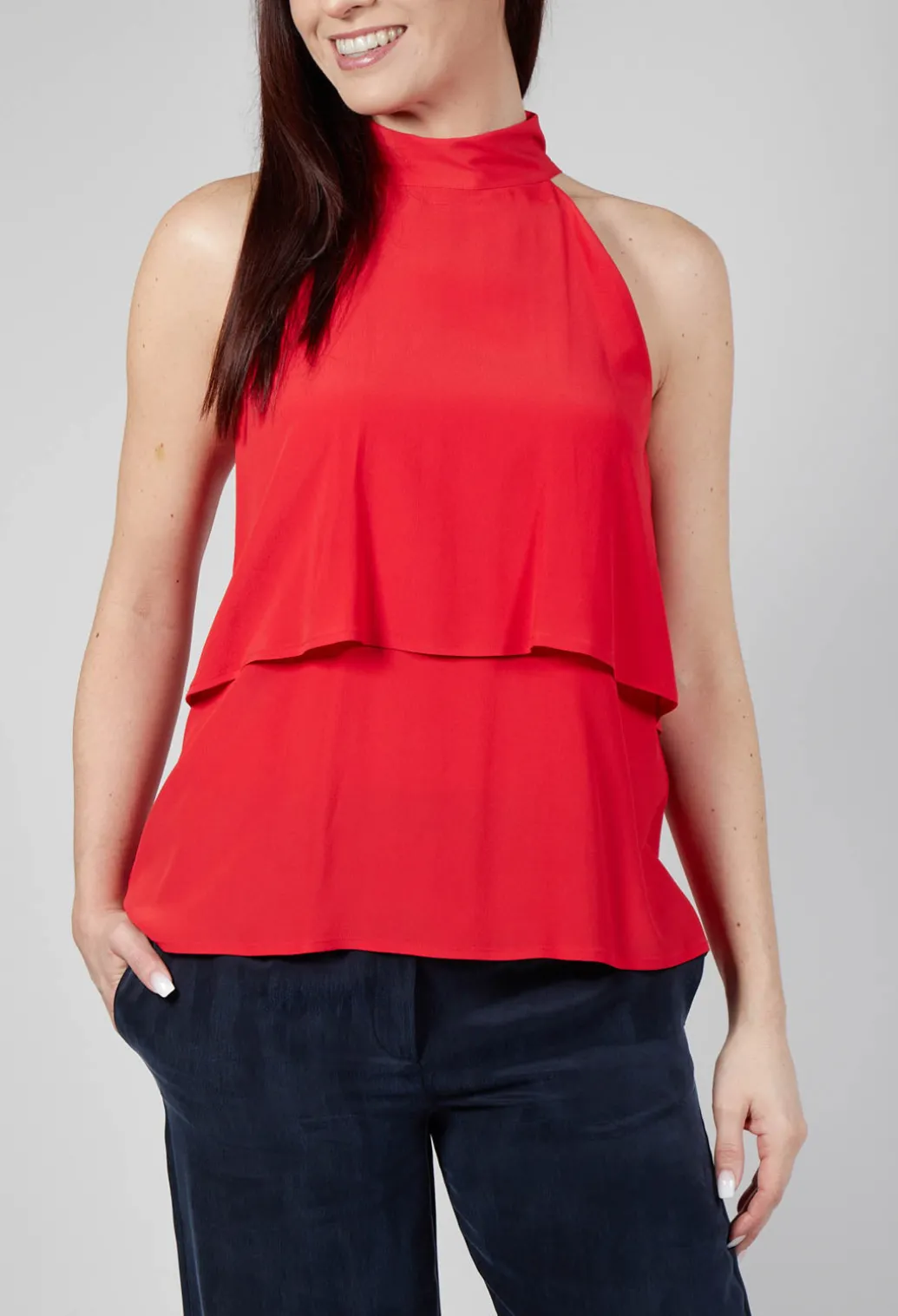 Flounce Top in Red