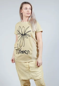 Flower Graphic T-Shirt in Wax Flock Cloud