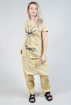 Flower Graphic T-Shirt in Wax Flock Cloud