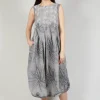 Flower Print Babydoll Dress in C.Coal 70% Cloud