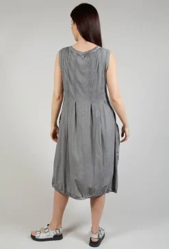 Flower Print Babydoll Dress in C.Coal 70% Cloud