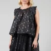 Flower Print Blouse in Black