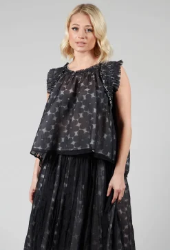Flower Print Blouse in Black