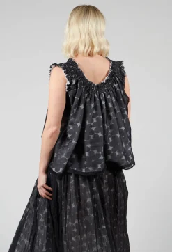 Flower Print Blouse in Black