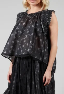 Flower Print Blouse in Black