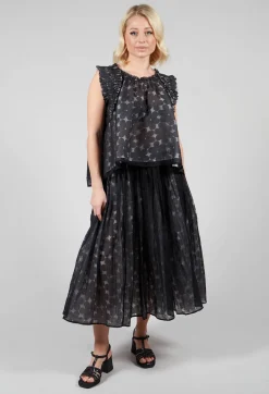 Flower Print Blouse in Black