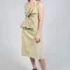 Flower Print Graphic Dress in Wax Flock Cloud