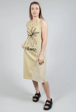 Flower Print Graphic Dress in Wax Flock Cloud