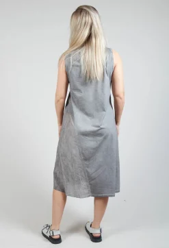 Flower Print Graphic Dress in C.coal 70% Flock Cloud