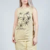 Flower Print Graphic Vest in Wax Flock Cloud