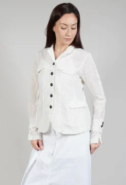 Flower Print Jacket in Starwhite