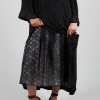 Flower Print Midi Skirt in Black