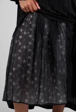 Flower Print Midi Skirt in Black