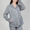 Flower Print Open Jacket in C.Coal 70% Flock Cloud