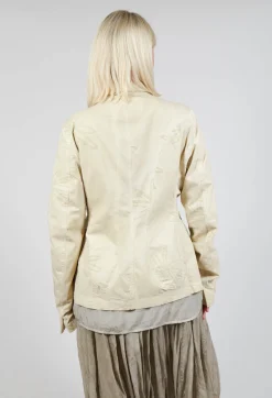 Flower Print Open Jacket in Wax Flock Cloud