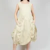 Flower Print Ruched Dress in Wax Flock Cloud