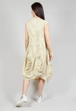 Flower Print Ruched Dress in Wax Flock Cloud