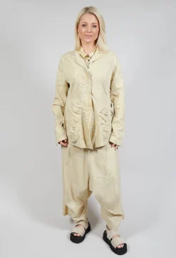 Flower Print Ruched Jacket in Wax Flock Cloud