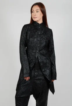 Fluid Penguin Coat in Black