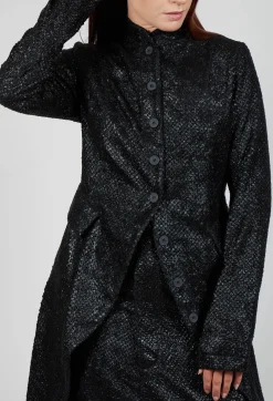 Fluid Penguin Coat in Black