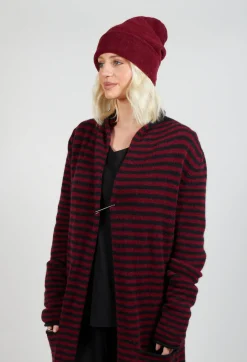 Fold Over Beanie in Merlot