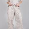Fold Texture Trousers in Beige