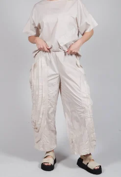 Fold Texture Trousers in Beige