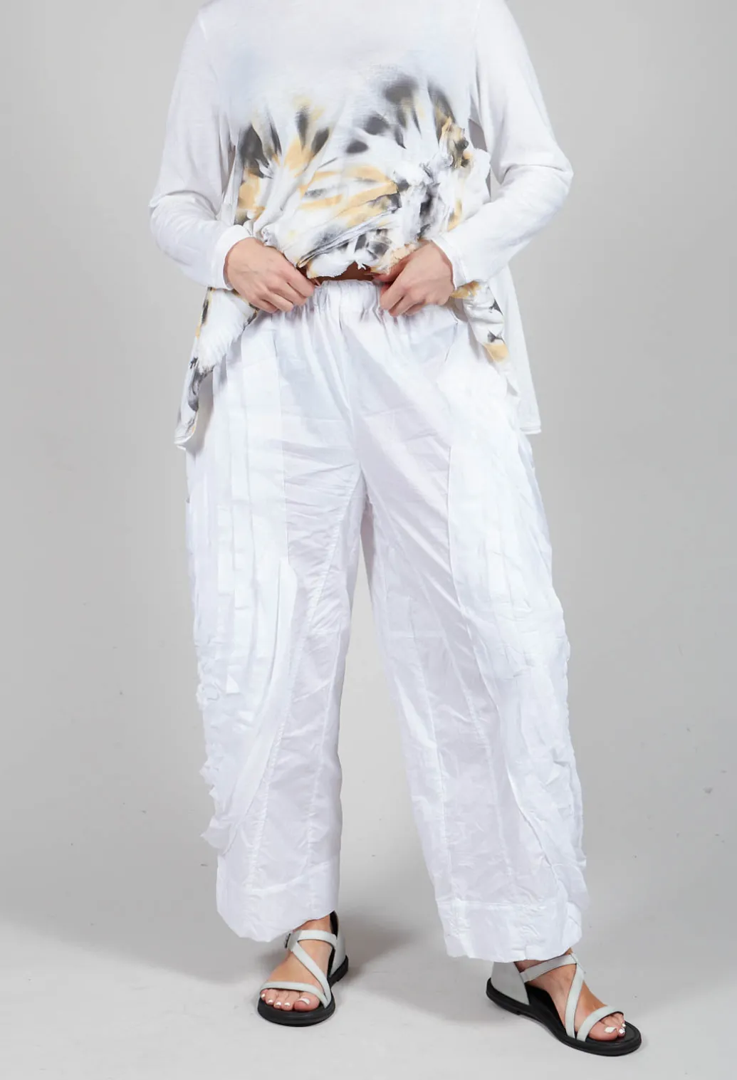 Fold Texture Trousers in White